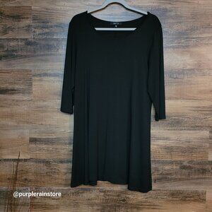 Comfy USA A Line Tunic Top Size M Soft Comfort Stretch Black Lagenlook